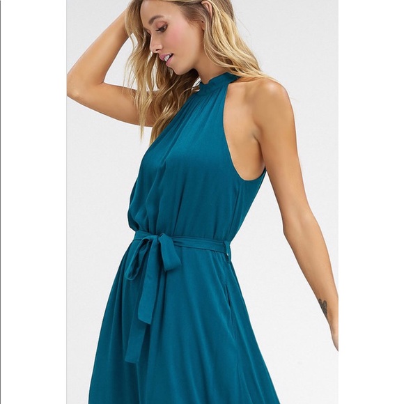 Last☝️Emerald Halter Neck Maxi Dress - Picture 3 of 6